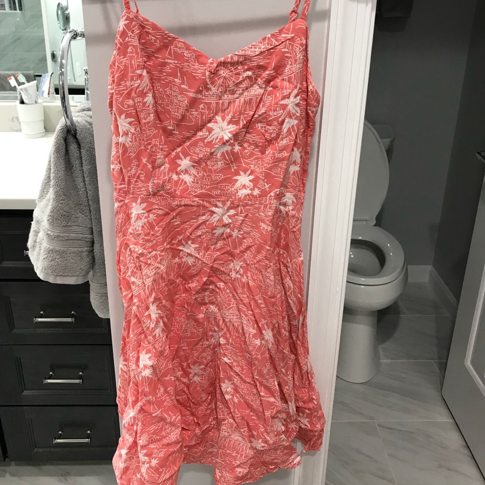 pink and white beach dress